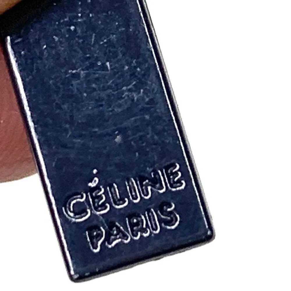 CELINE Paris Authentic Replacement Zipper Pull Dark Silver Metal 0.75"L - Picture 8 of 11